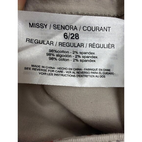 Vintage America Womens Sand Cotton/Spandex Boyfriend Pants Casual Fit Size 6/28 - Picture 10 of 14